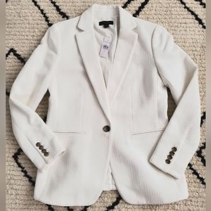 Ann Taylor White Single Breasted Textured Blazer Size 6 NWT